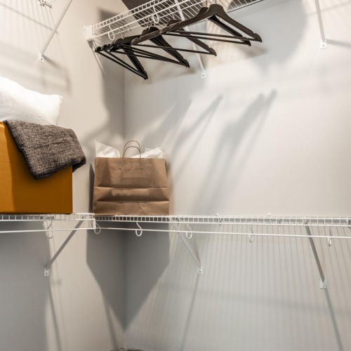 shelves in a bright closet